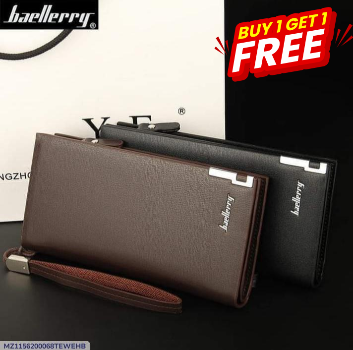 BUY ONE GET ONE FREE  Unisex Premium PU Leather Wallet – Stylish & Functional Long Clutch