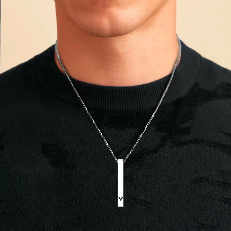 Men’s Vertical Bar Pendant Necklace