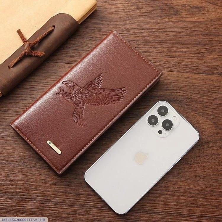 Premium Men’s Eagle Embossed Leather Wallet – Stylish Slim Design