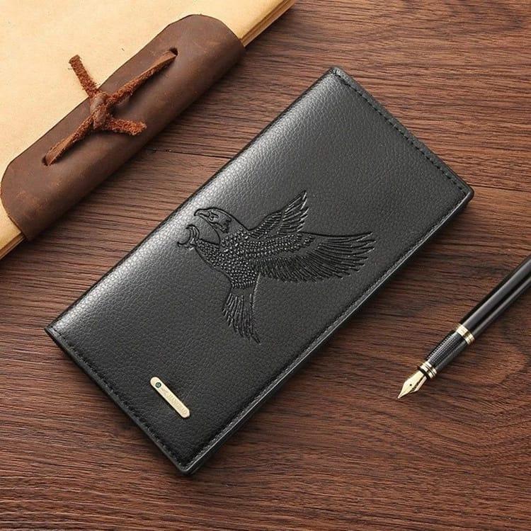 Premium Men’s Eagle Embossed Leather Wallet – Stylish Slim Design