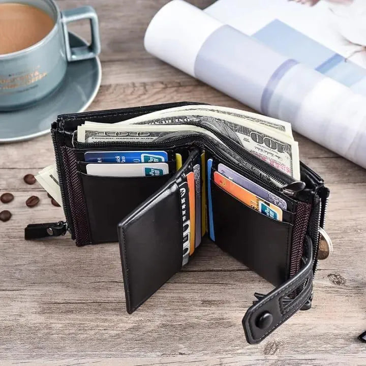 Men’s Premium Multicolor Leather Wallet – Stylish & Functional Design