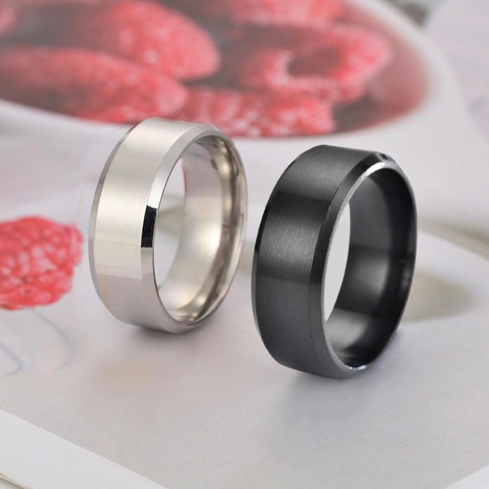Men’s Titanium Matte & Gloss Ring Set – Pack of 2