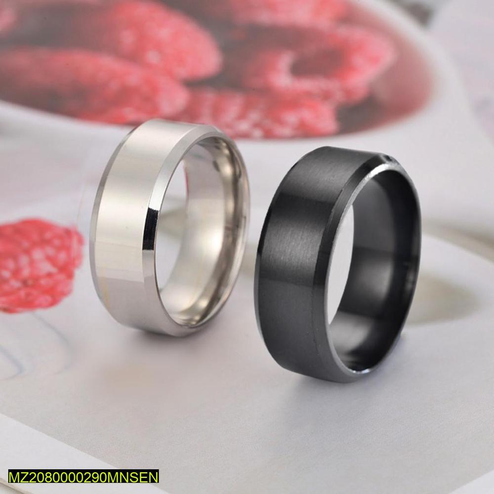 Men’s Titanium Matte & Gloss Ring Set – Pack of 2