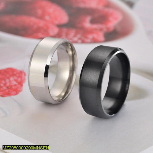 Men’s Titanium Matte & Gloss Ring Set – Pack of 2