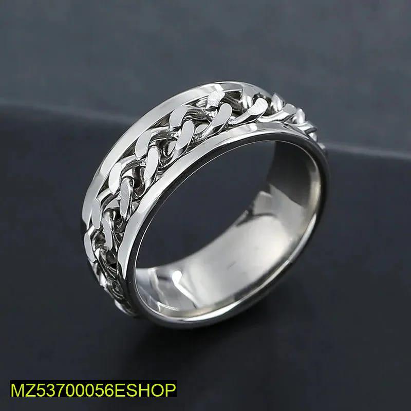 Men’s Stainless Steel Chain Design Ring – Premium Silver Finish