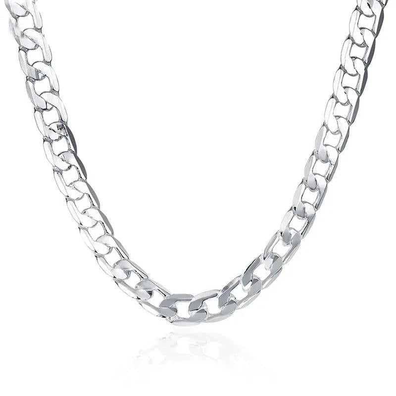 Men’s Cuban Stainless Steel Chain – Bold Silver Necklace