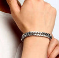 Men’s Cuban Chain Bracelet – Stainless Steel Silver Finish