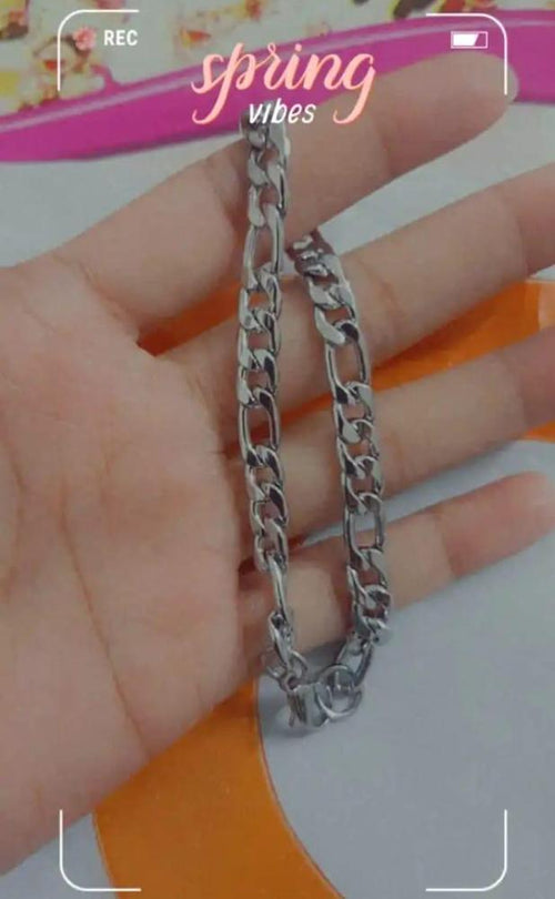 Men’s Cuban Chain Bracelet – Stainless Steel Silver Finish