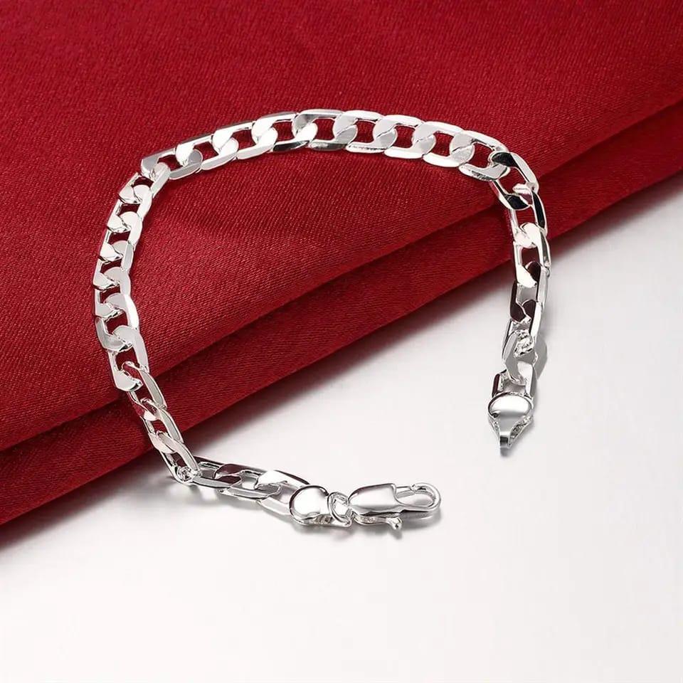 Men’s Cuban Chain Bracelet – Stainless Steel Silver Finish