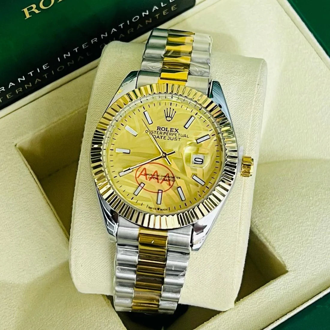 ROVELL RLX-Style Diamond Marker Date Watch