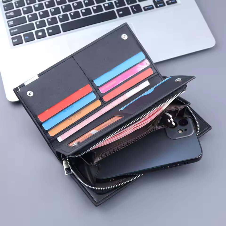 Unisex Premium PU Leather Wallet – Stylish & Functional Long Clutch