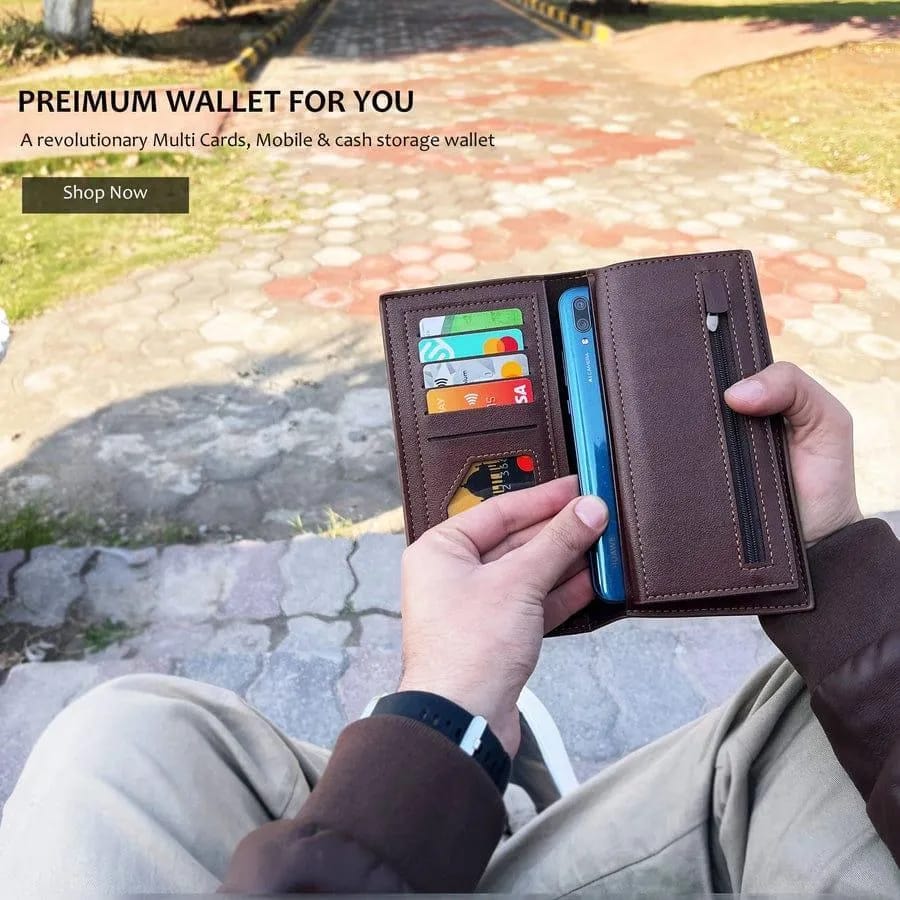 Rovell Classic PU Leather Wallet – Minimal Bi-Fold Design